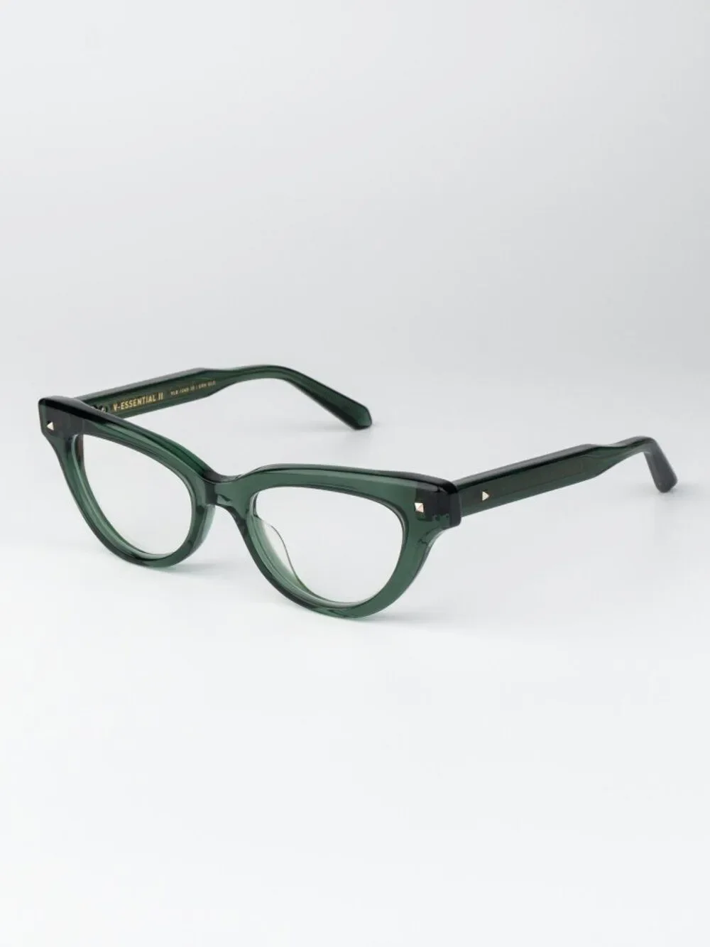 Valentino Women Eyeglasses Crystal Emerald Green Cat Eye V-ESSENTIAL II VLX-124